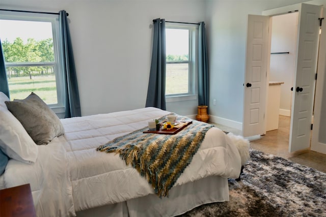 bedroom featuring baseboards and carpet floors