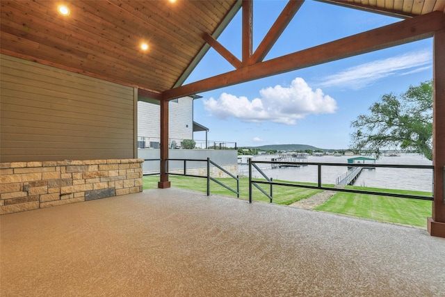 1011 Cardinal Cv, Graford, TX 76449 - view of patio / terrace with a water view