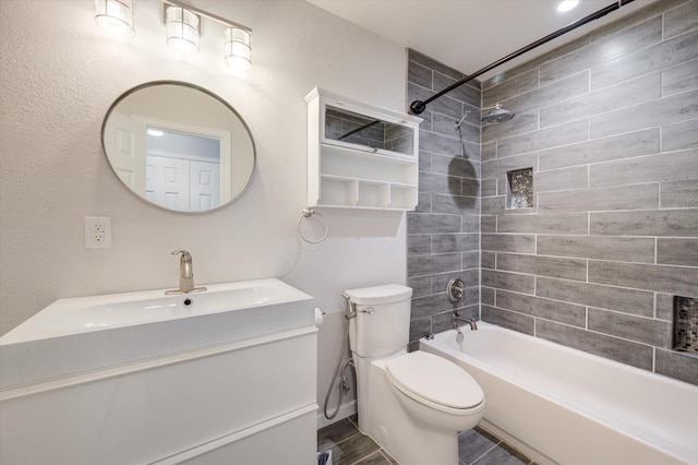 4405 Westcliffe Dr, Mansfield, TX 76063 - full bathroom with toilet, vanity, and bathing tub / shower combination