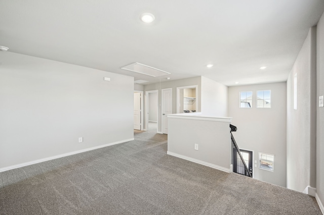 709 Caraway Dr, Princeton, TX 75071 - unfurnished room with attic access, carpet flooring, baseboards, recessed lighting, and a smoke detector
