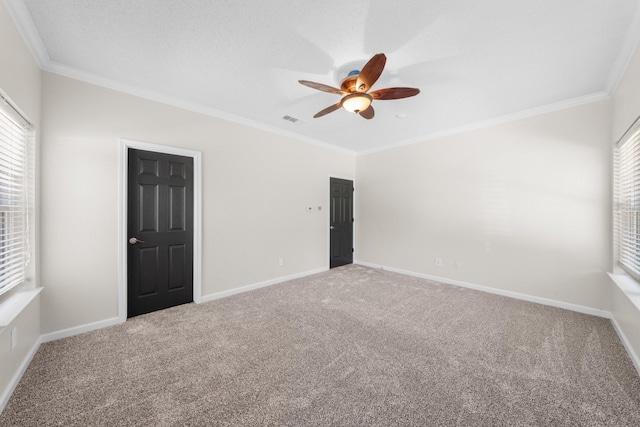 1403 Derby Dr, Kennedale, TX 76060 - unfurnished room with ceiling fan, carpet floors, and ornamental molding