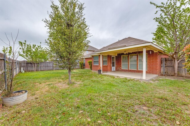 8729 Shavano Dr, Fort Worth, TX 76123 - view of yard with a patio and ceiling fan