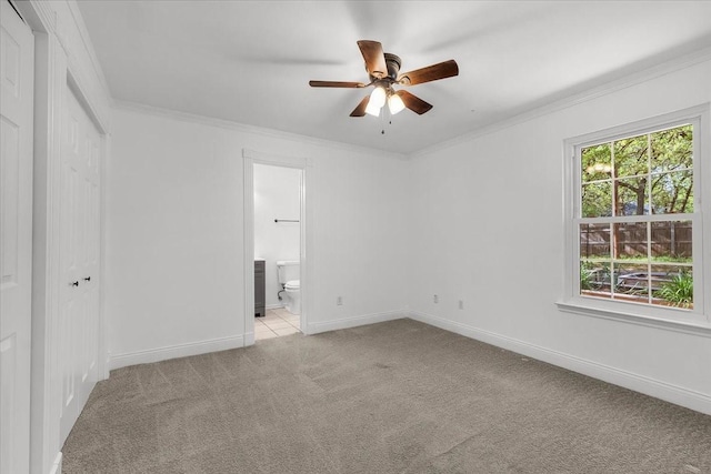 120 Southwinds Dr, Weatherford, TX 76087 - unfurnished bedroom featuring light carpet, baseboards, a closet, and crown molding