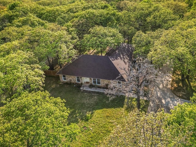 120 Southwinds Dr, Weatherford, TX 76087 - aerial view featuring a wooded view