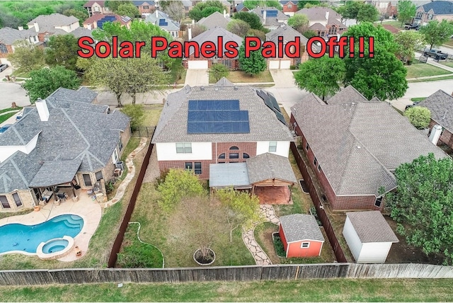 10 Monticello Ct, Mansfield, TX 76063 - aerial perspective of suburban area with a pool