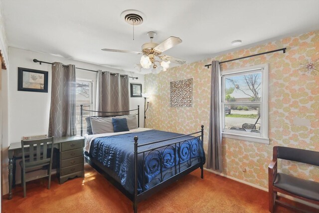 1509 Tinker Rd, Colleyville, TX 76034 - bedroom with visible vents, carpet flooring, and wallpapered walls