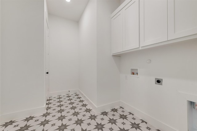 814 Montrose Dr, Rockwall, TX 75087 - washroom featuring cabinet space, hookup for an electric dryer, washer hookup, and light floors