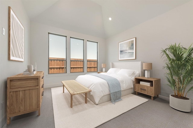 814 Montrose Dr, Rockwall, TX 75087 - bedroom with vaulted ceiling, carpet, and baseboards