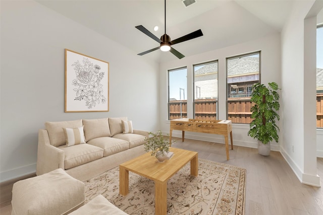 814 Montrose Dr, Rockwall, TX 75087 - living area featuring light wood finished floors, baseboards, and a ceiling fan