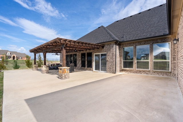view of patio with a pergola