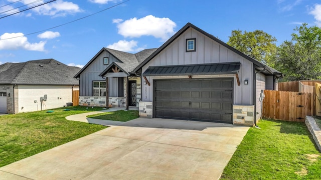 5513 Firewood Trl, Granbury, TX 76048 - modern farmhouse style home featuring board and batten siding, stone siding, driveway, a garage, and roof with shingles