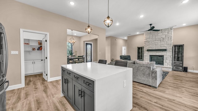 5513 Firewood Trl, Granbury, TX 76048 - modern farmhouse with board and batten siding, a garage, concrete driveway, and stone siding