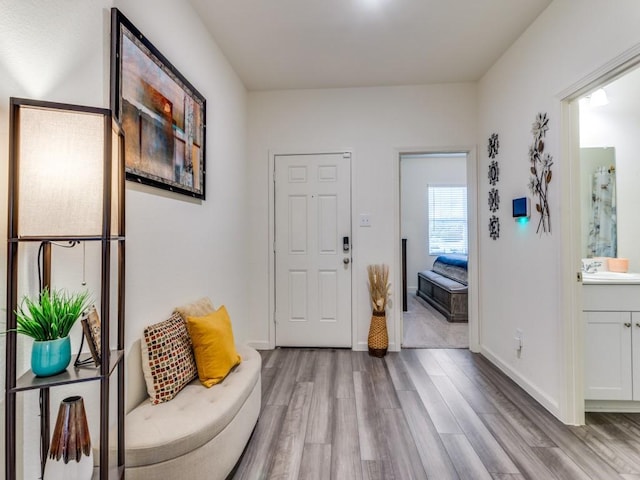5665 Brownstone Ln, Fort Worth, TX 76036 - foyer entrance featuring light wood-type flooring and baseboards
