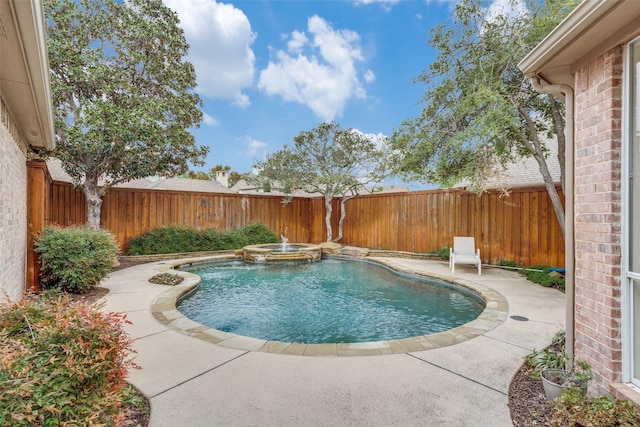 5709 Ridgehaven, Plano, TX 75093 - view of swimming pool with a fenced backyard, a pool with connected hot tub, and a patio area