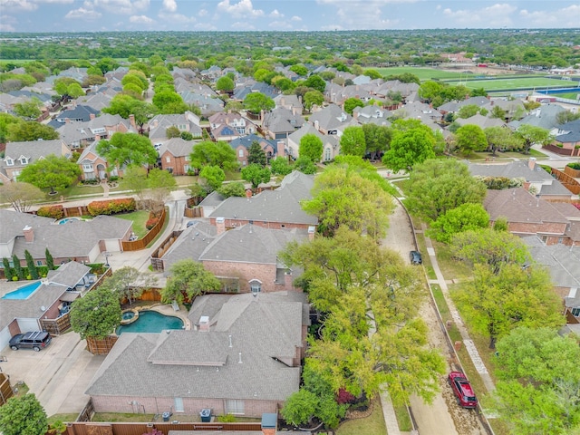 5709 Ridgehaven, Plano, TX 75093 - aerial perspective of suburban area with a pool