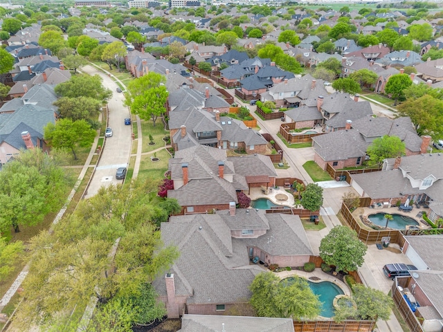 5709 Ridgehaven, Plano, TX 75093 - aerial view of residential area featuring a pool area