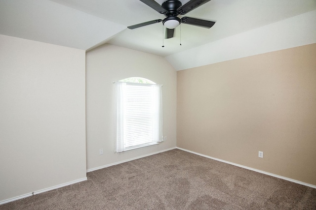 12073 Tyler Dr, Frisco, TX 75035 - carpeted empty room with ceiling fan, lofted ceiling, and baseboards