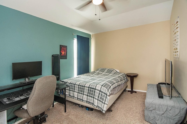 12073 Tyler Dr, Frisco, TX 75035 - bedroom featuring carpet floors, a ceiling fan, an office area, and baseboards
