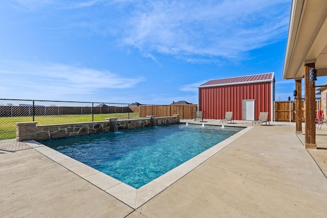 1829 White Mound Rd, Sherman, TX 75090 - view of pool with a fenced in pool, a fenced backyard, a patio area, and an outbuilding