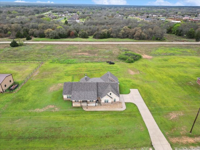 aerial view with a rural view