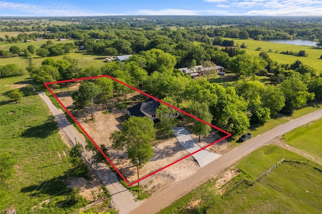 6048 Vz County Rd Unit 2120, Wills Point, TX 75169 - bird's eye view with a water view and a rural view