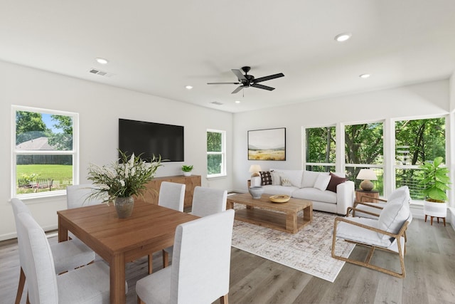 403 Tealridge Ct, Desoto, TX 75115 - living room with plenty of natural light, wood finished floors, and recessed lighting