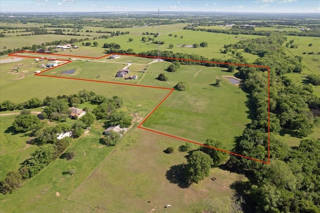 drone / aerial view featuring a rural view
