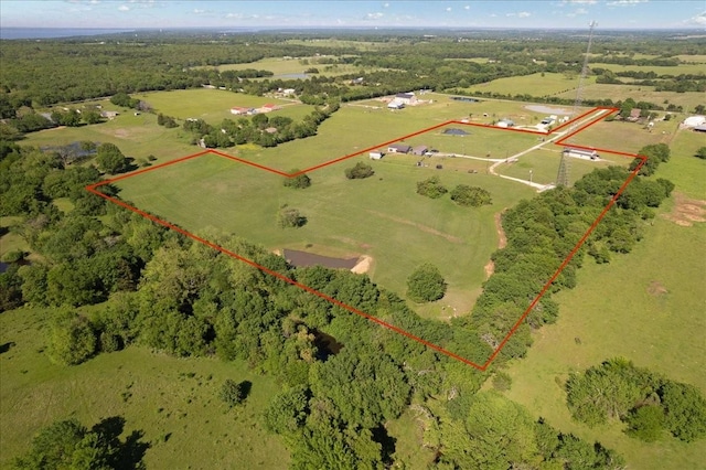 drone / aerial view featuring a rural view