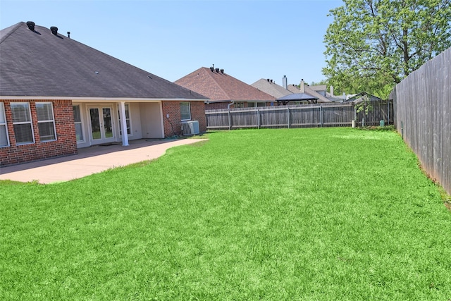212 Telfair Ln, Bossier City, LA 71112 - view of yard with a patio, french doors, and a fenced backyard