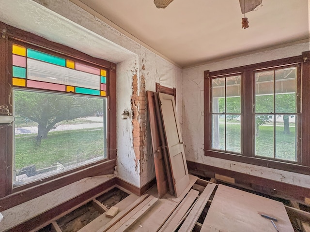 unfurnished room featuring a wealth of natural light