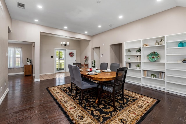 515 Meadow Dr, Lowry Crossing, TX 75069 - dining area with a chandelier, wood finished floors, baseboards, and recessed lighting