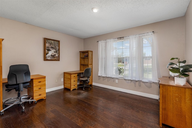 515 Meadow Dr, Lowry Crossing, TX 75069 - office space featuring wood-type flooring, baseboards, and a textured ceiling