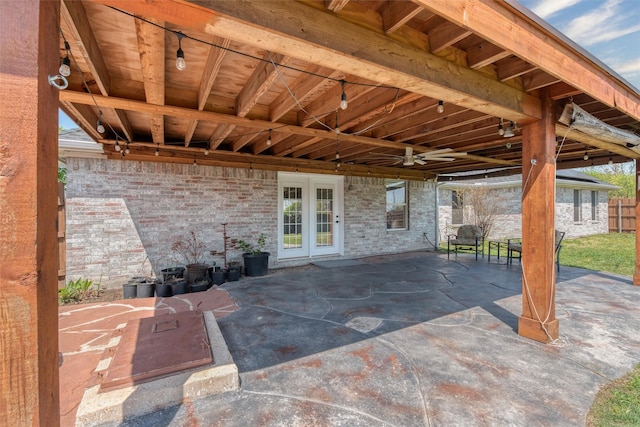 515 Meadow Dr, Lowry Crossing, TX 75069 - view of patio / terrace with french doors and ceiling fan
