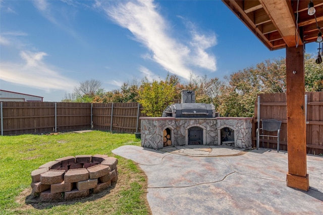515 Meadow Dr, Lowry Crossing, TX 75069 - view of patio / terrace featuring an outdoor stone fireplace and a fire pit
