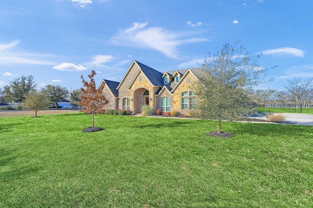 4994 Dogwood Dr, Celina, TX 75009 - view of front of house featuring stone siding and a front yard