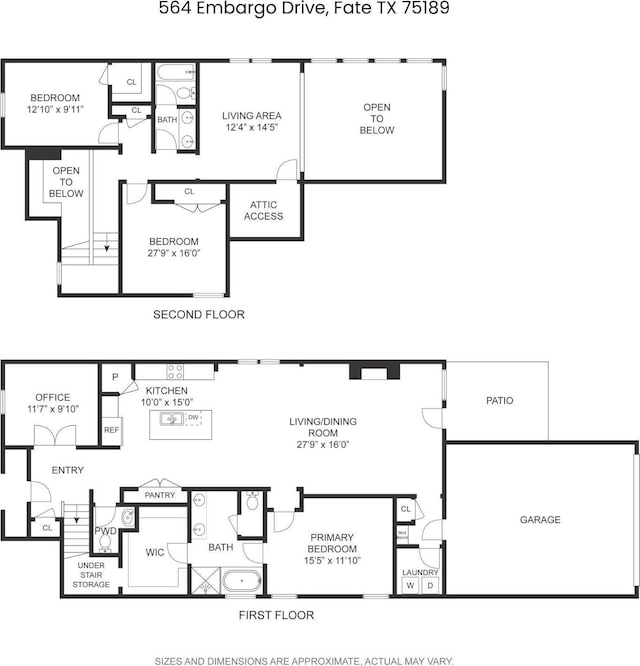 564 Embargo Dr, Fate, TX 75189 - plan
