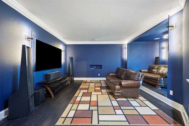 160 Pioneer Ct, Royse City, TX 75189 - living area featuring ornamental molding, wood finished floors, and baseboards