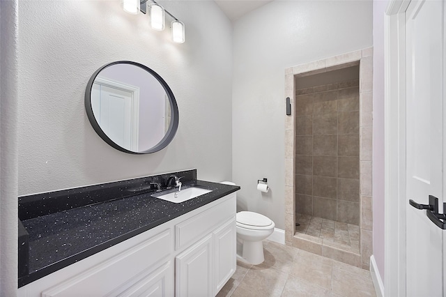 160 Pioneer Ct, Royse City, TX 75189 - full bathroom with a shower stall, toilet, tile patterned floors, and vanity