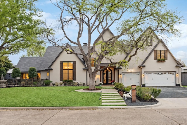 10415 Eastlawn Dr, Dallas, TX 75229 - view of front of property featuring driveway, stucco siding, fence, an attached garage, and a front lawn