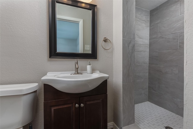 6827 Briar Rd, Azle, TX 76020 - full bath with vanity, toilet, and tiled shower