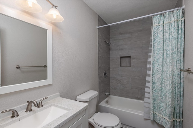 6827 Briar Rd, Azle, TX 76020 - full bath with vanity, toilet, and shower / bath combination with curtain