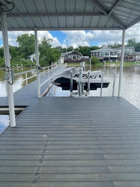 6827 Briar Rd, Azle, TX 76020 - dock area featuring a water view and boat lift