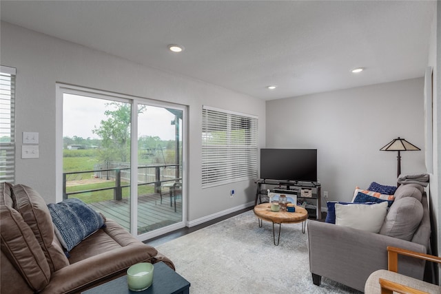 6827 Briar Rd, Azle, TX 76020 - living area with wood finished floors, recessed lighting, and baseboards