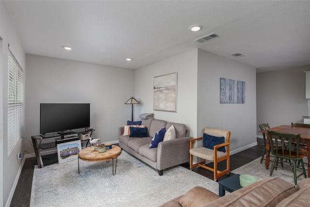 6827 Briar Rd, Azle, TX 76020 - living area with baseboards, wood finished floors, and recessed lighting