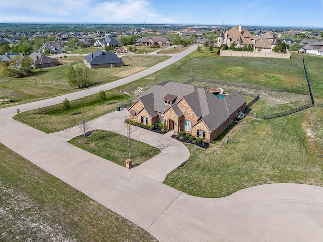 aerial view featuring a residential view