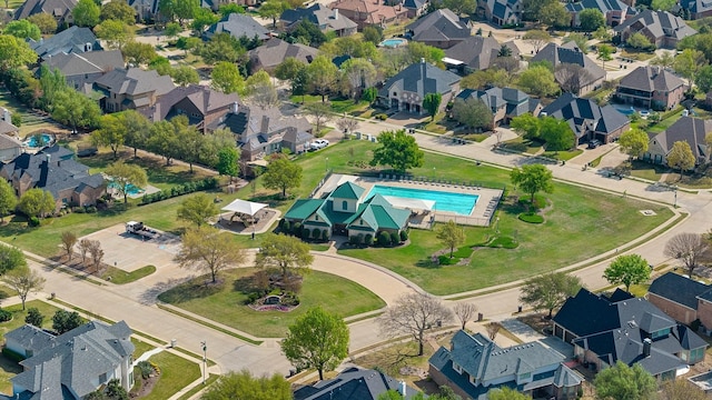 1121 Crystal Falls Dr, Prosper, TX 75078 - aerial view of property and surrounding area featuring a pool area and nearby suburban area