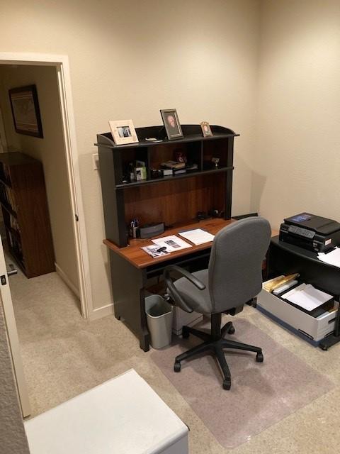 office space with light carpet