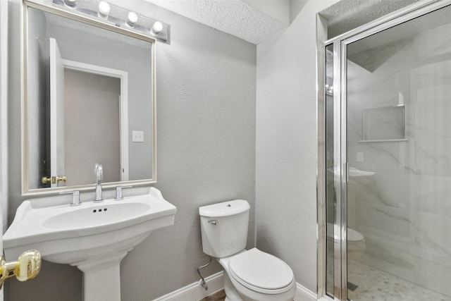 3931 Roma Ct, Rockwall, TX 75087 - bathroom featuring toilet, a stall shower, and baseboards