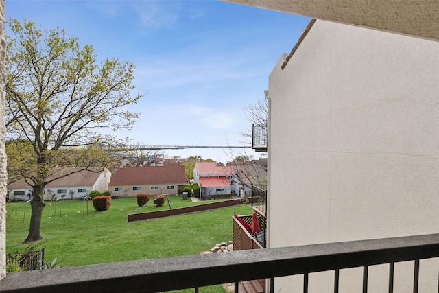 3931 Roma Ct, Rockwall, TX 75087 - view of green lawn with a balcony and a residential view