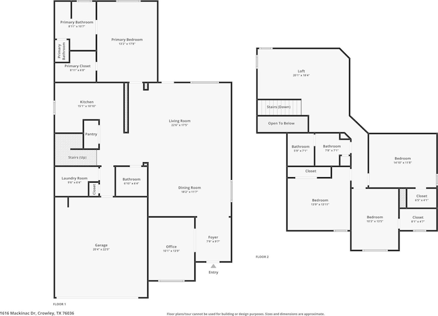 1616 Mackinac Dr, Crowley, TX 76036 - floor plan